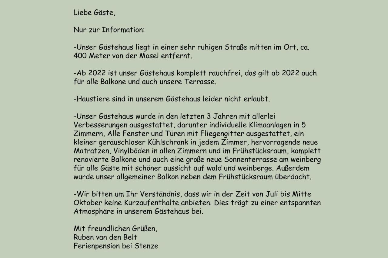 Ferienpension Bei Stenze Senheim Exterior foto